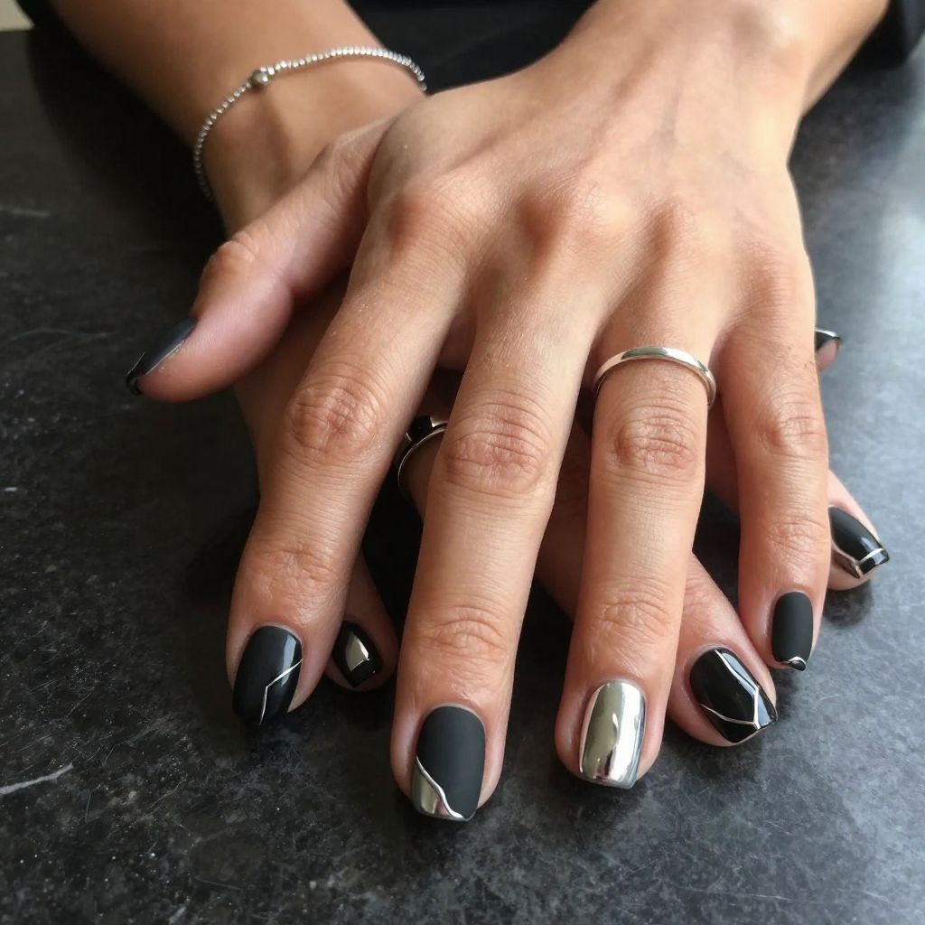 Midnight Black with Silver Chrome Details
