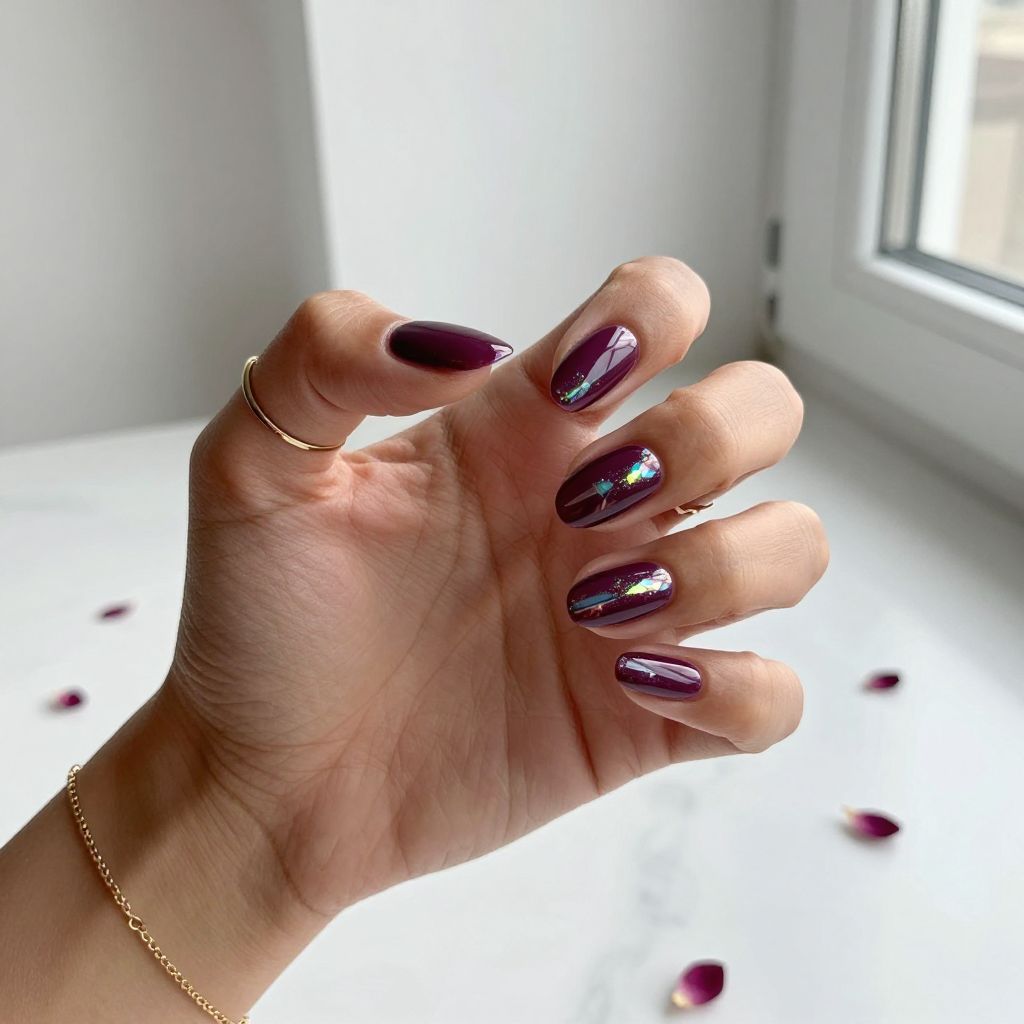 Deep Plum with Holographic Accents