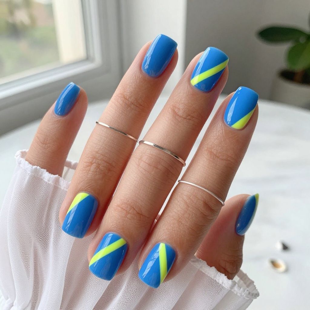 Electric Blue with Neon Yellow Accents
