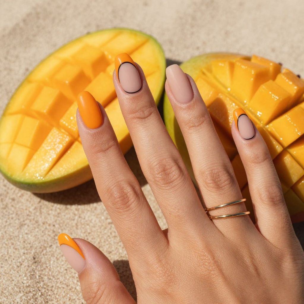 Mango Matte Block Nails