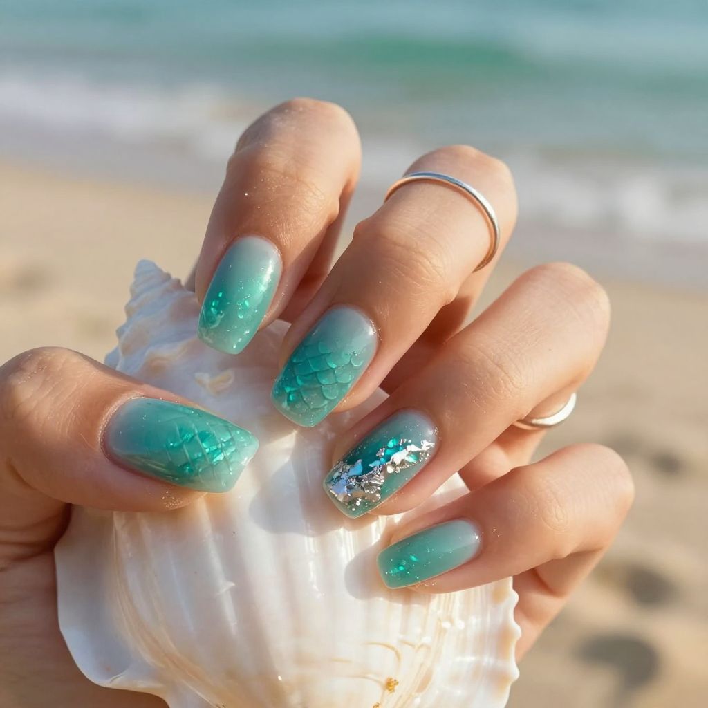 Ocean Glass Jelly Nails