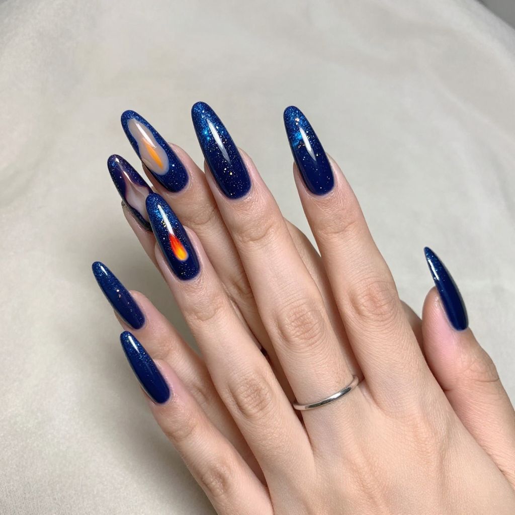 Starry Camp Speckle Nails