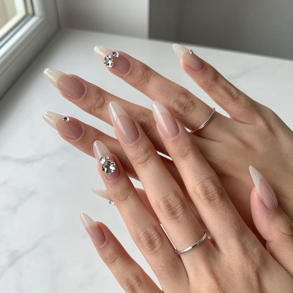Clear Tips With Floating Crystal Charms
