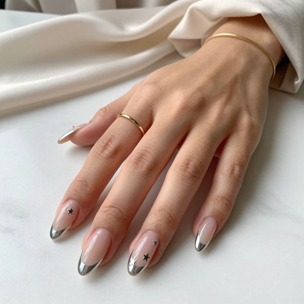 Chrome Tips With Silver Star Charms
