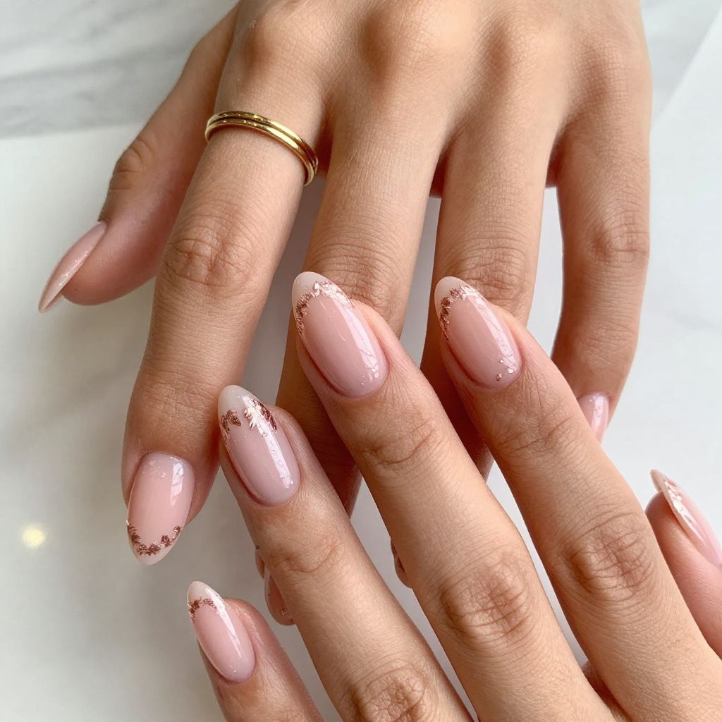 Rose Gold Leaf Accent Overlays