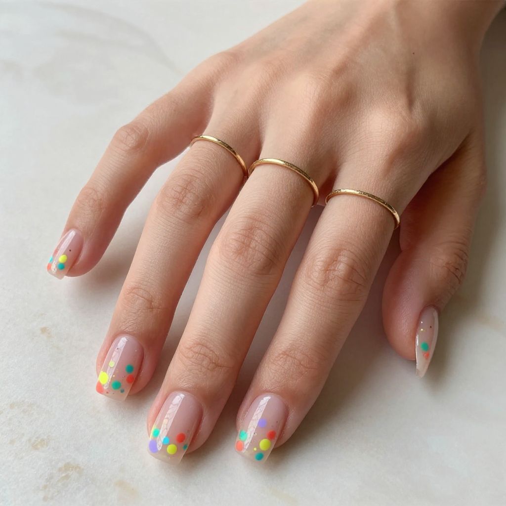 Clear Base With Confetti Tips