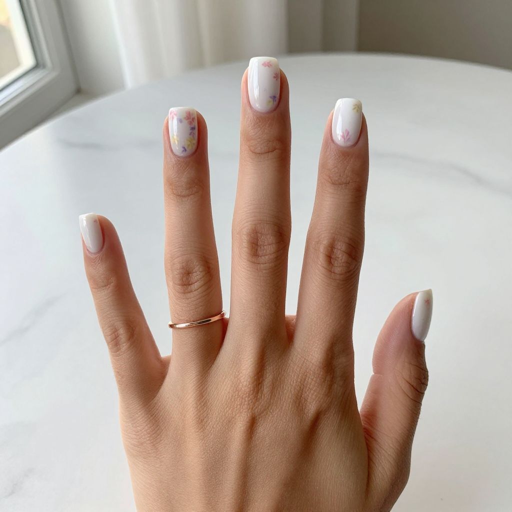 Clean White With Tiny Florals