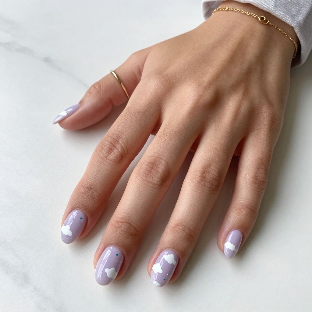 Lavender Dreamy Cloud Nails