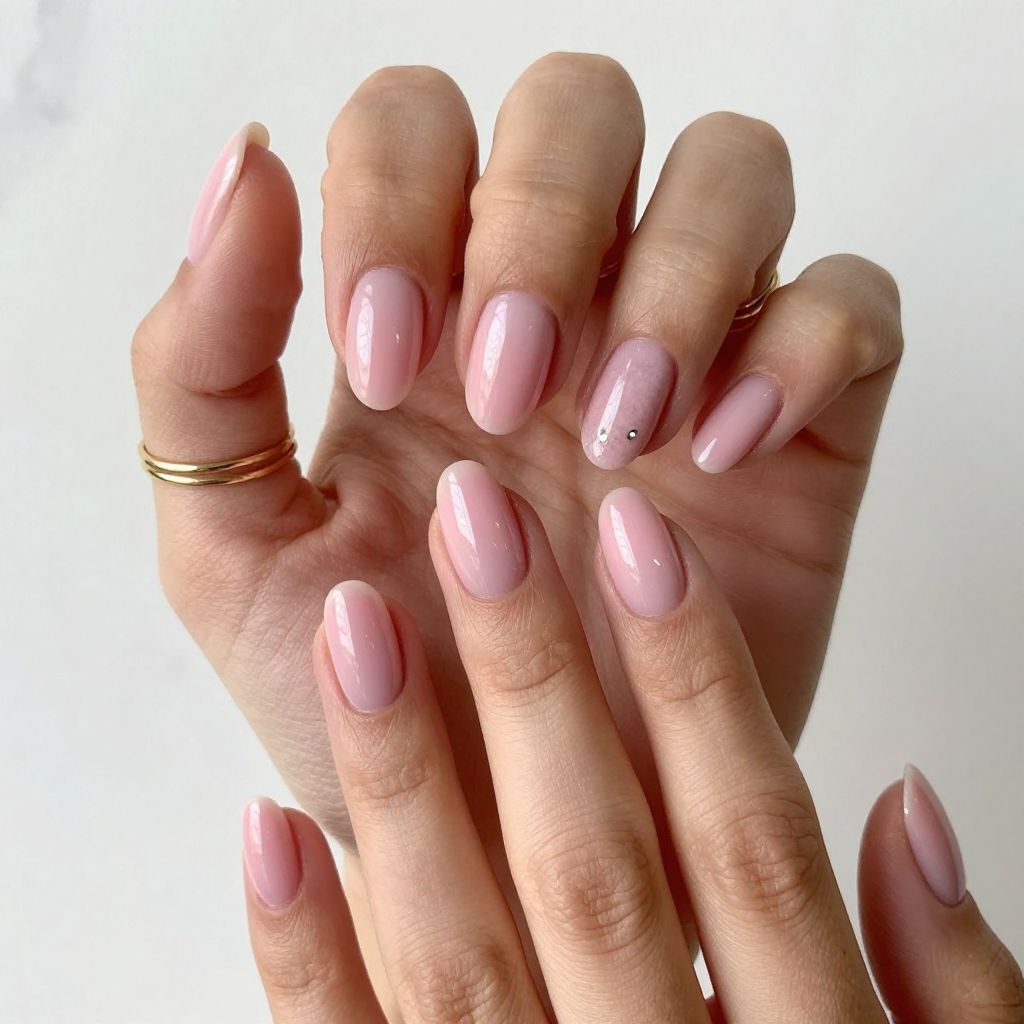 Soft Pink Aura Nails
