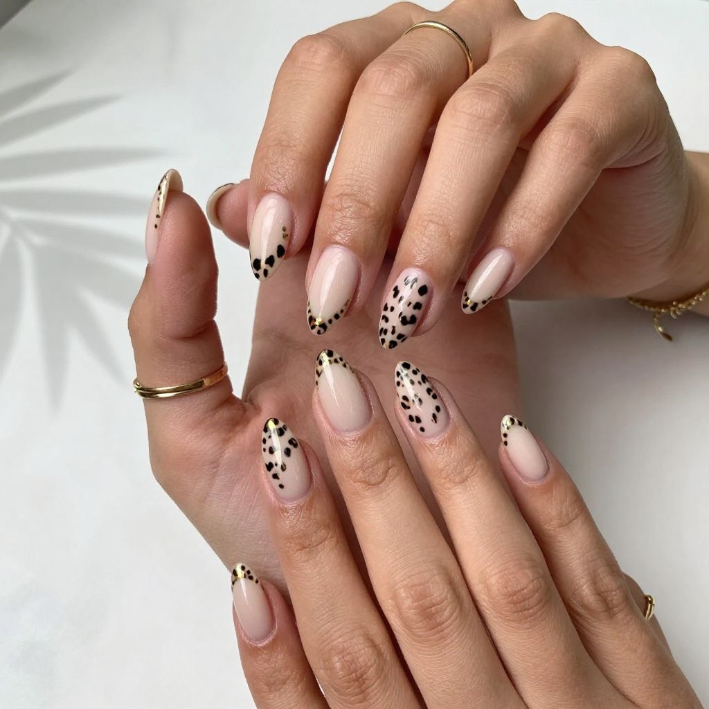 Animal Print Stamped Nails