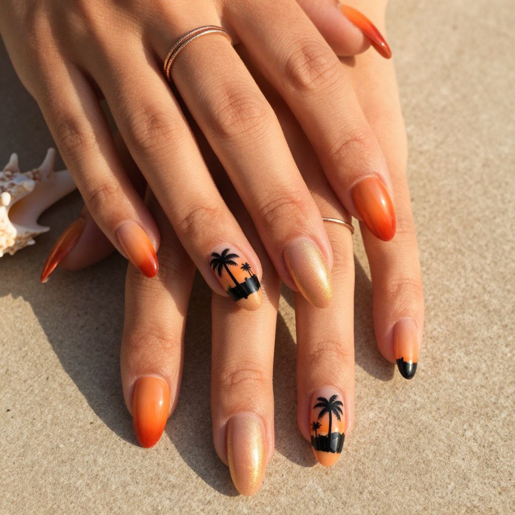 Sunset Ombre Stamped Design