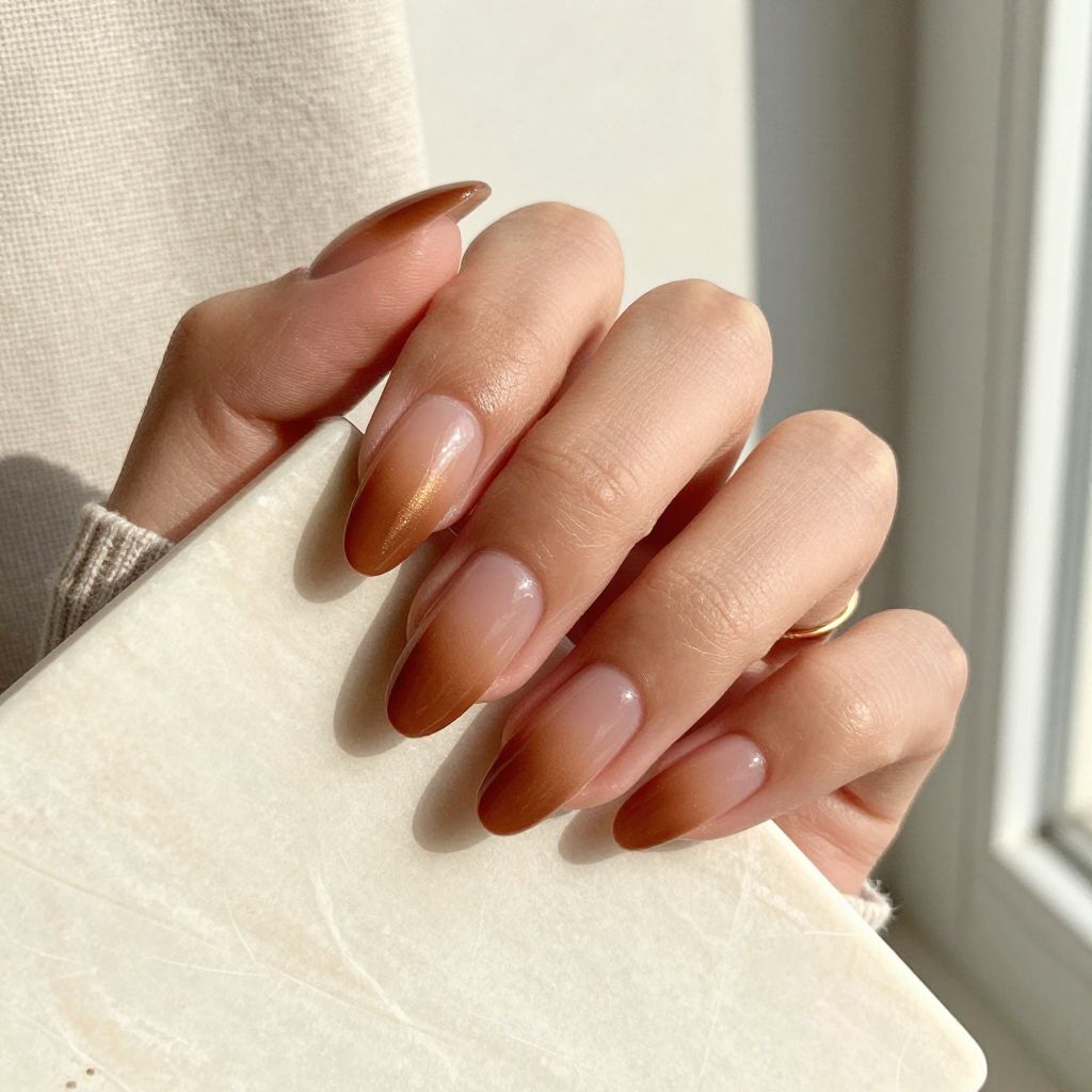 Warm Caramel Aura Nails