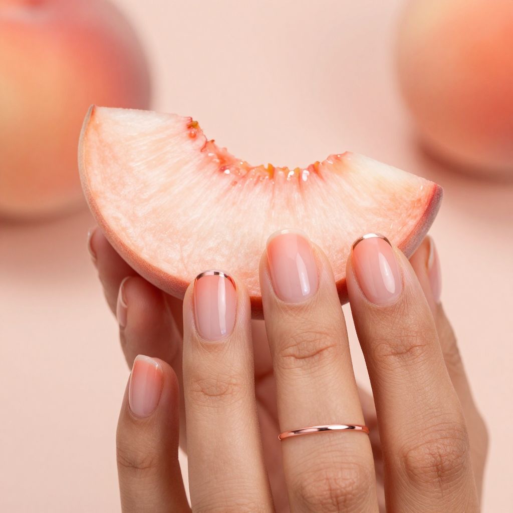 Barely there peach wash natural acrylic nails