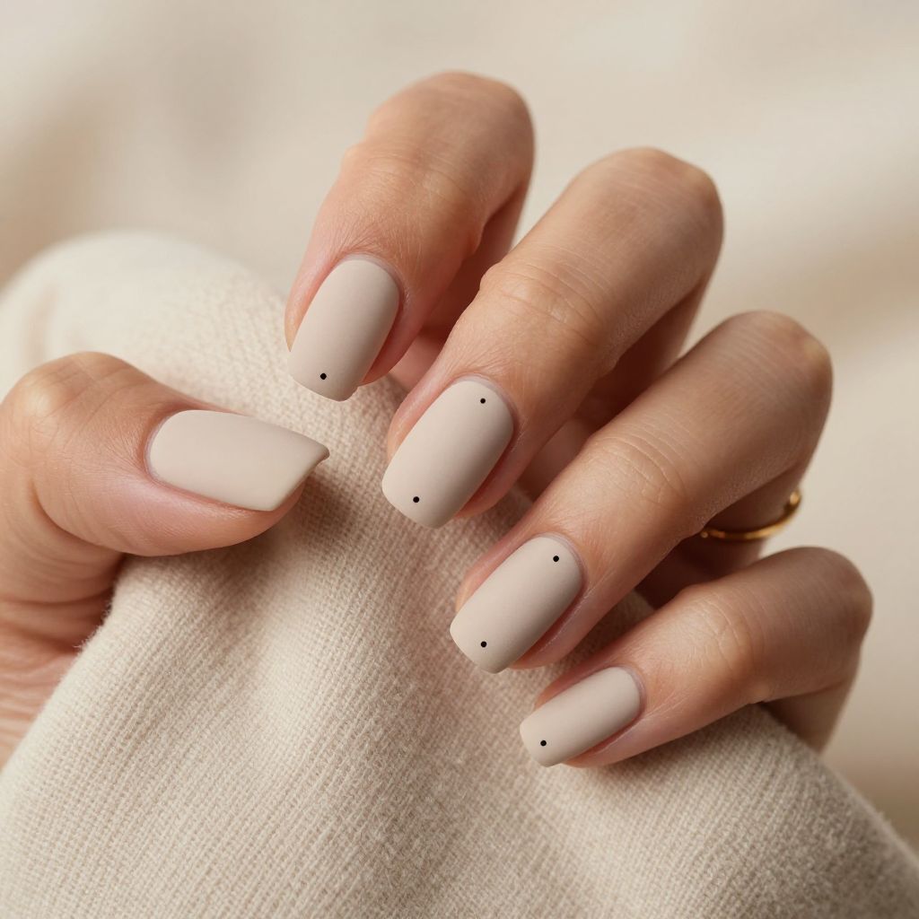Nude velvet matte natural acrylic nails