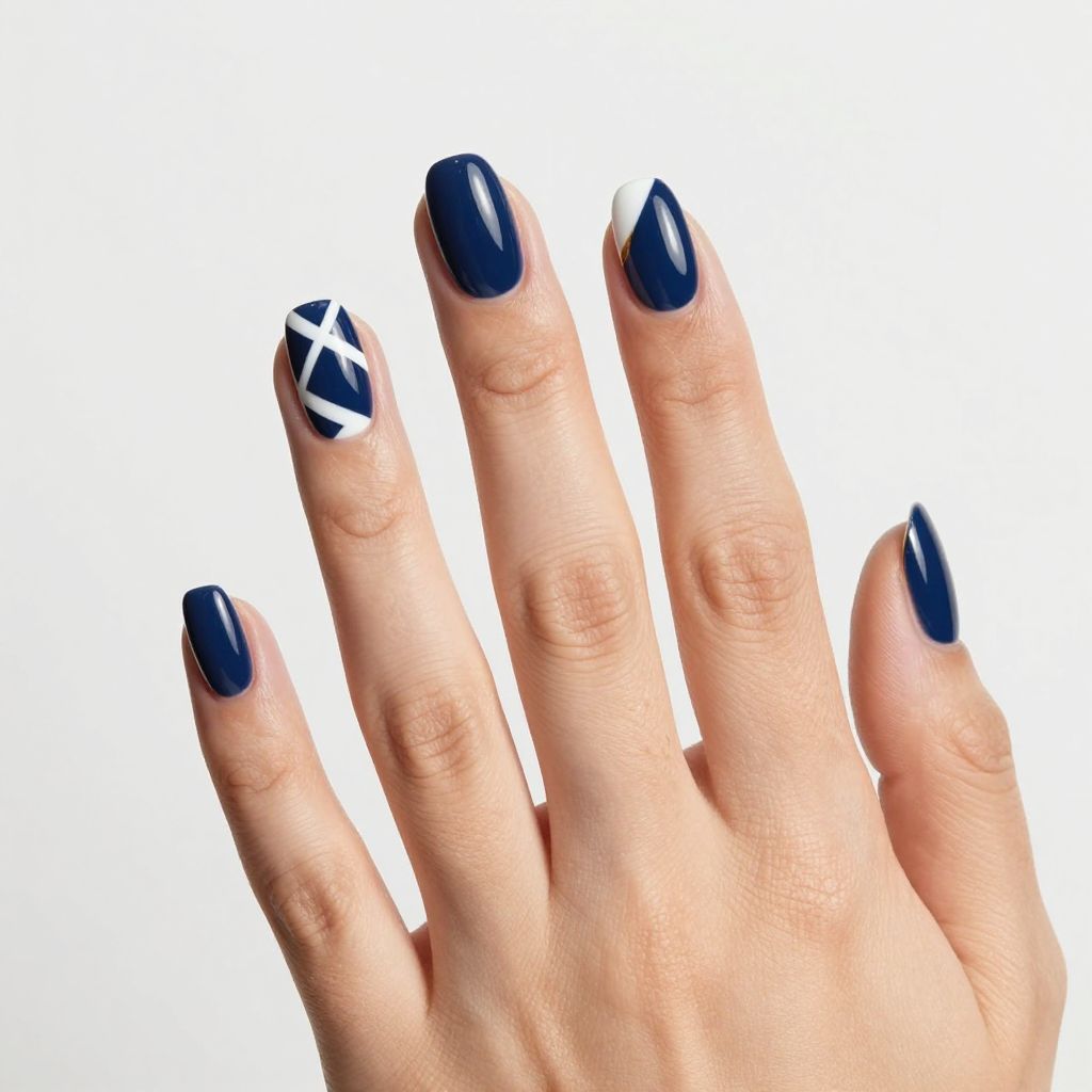 Navy Blue Nail Designs nail idea 11