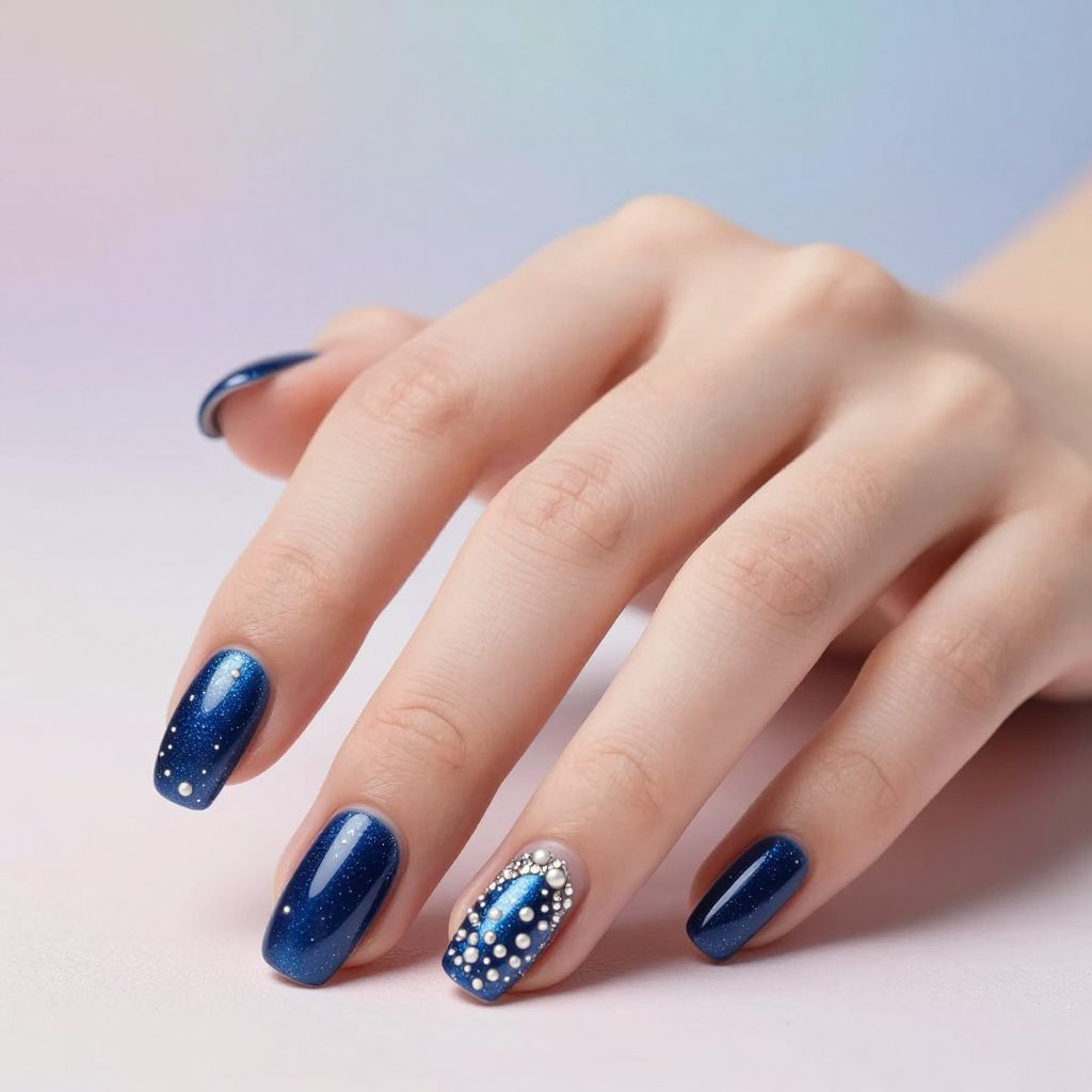 Navy Blue Nail Designs nail idea 12