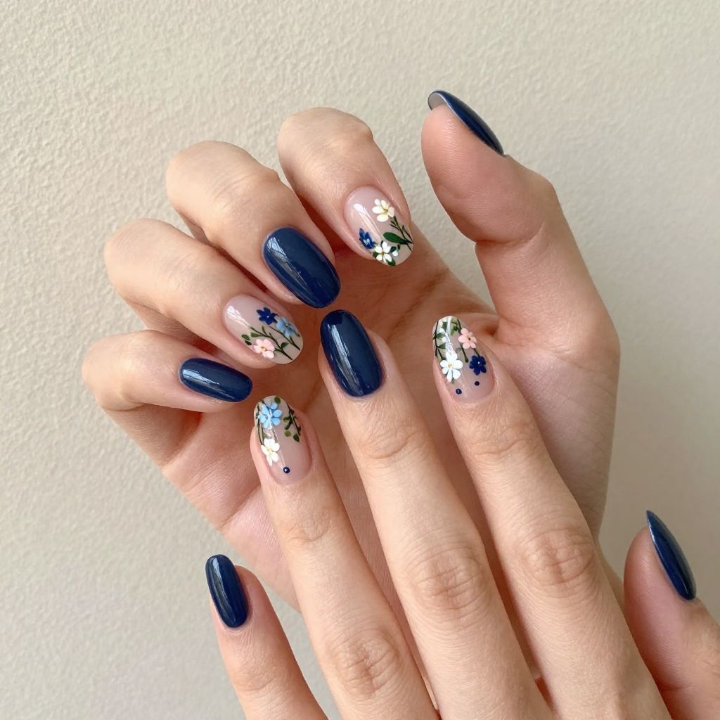 Navy Blue Nail Designs nail idea 13