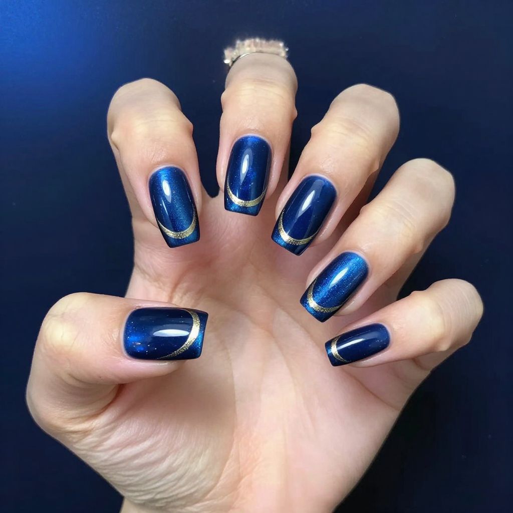 Navy Blue Nail Designs nail idea 14