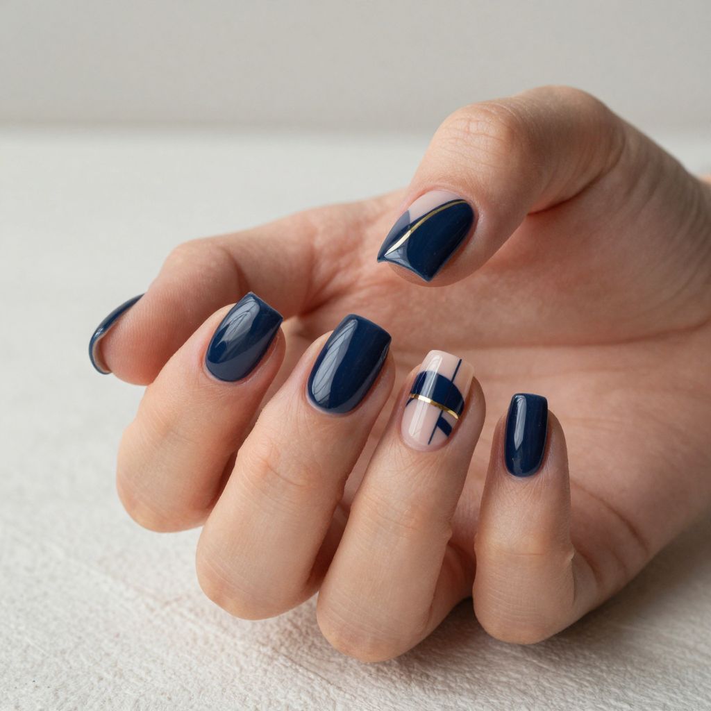 Navy Blue Nail Designs nail idea 15