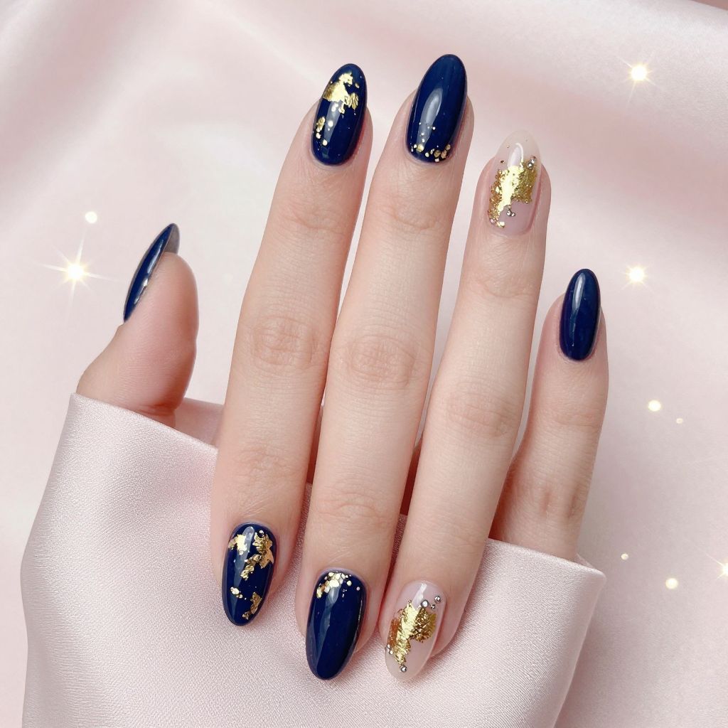 Navy Blue Nail Designs nail idea 2