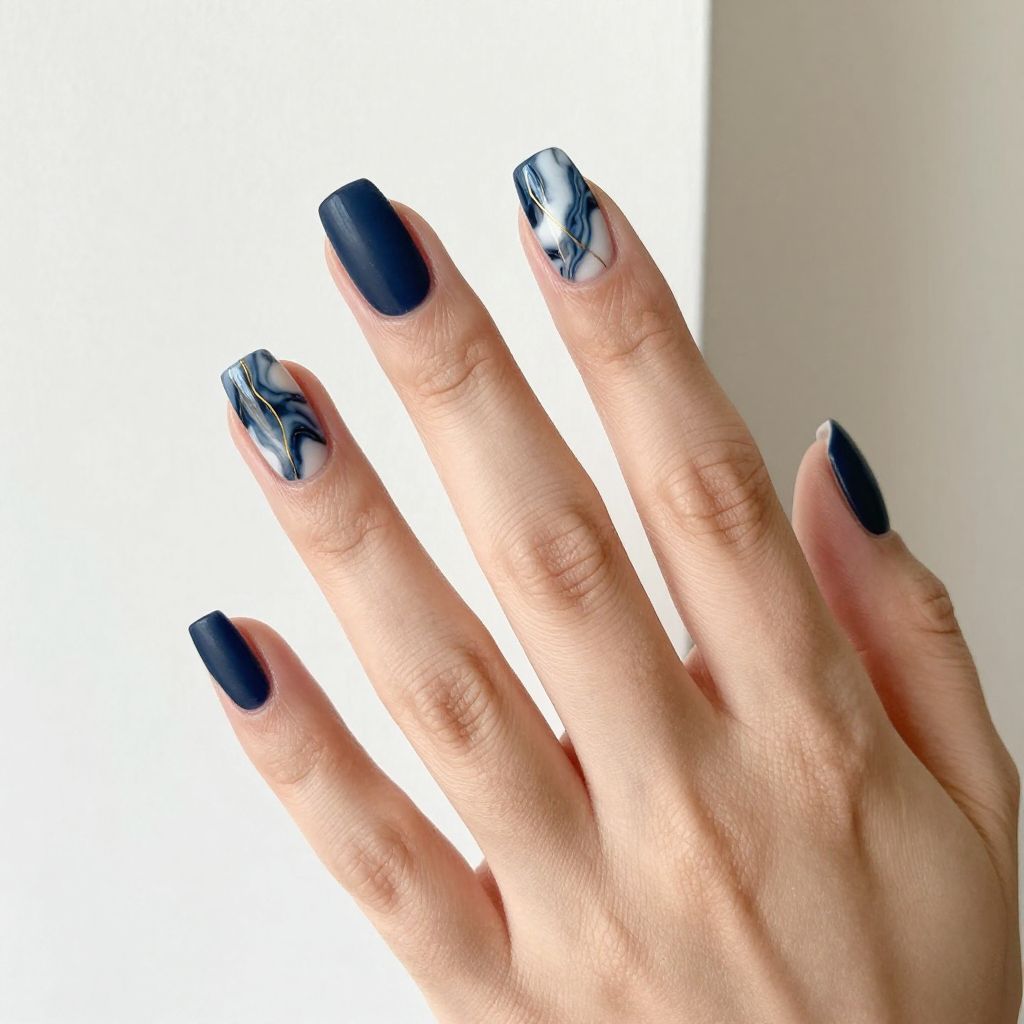 Navy Blue Nail Designs nail idea 3