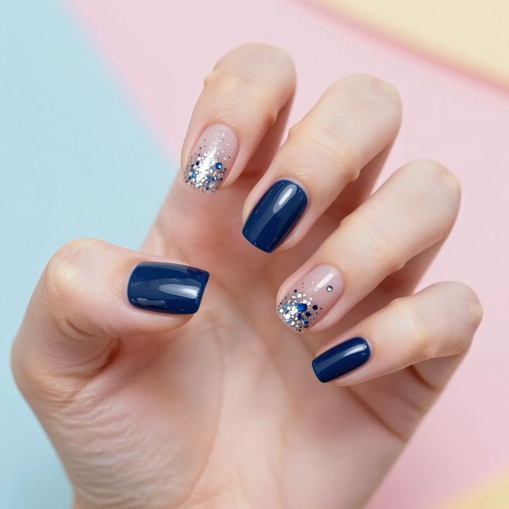 Navy Blue Nail Designs nail idea 6