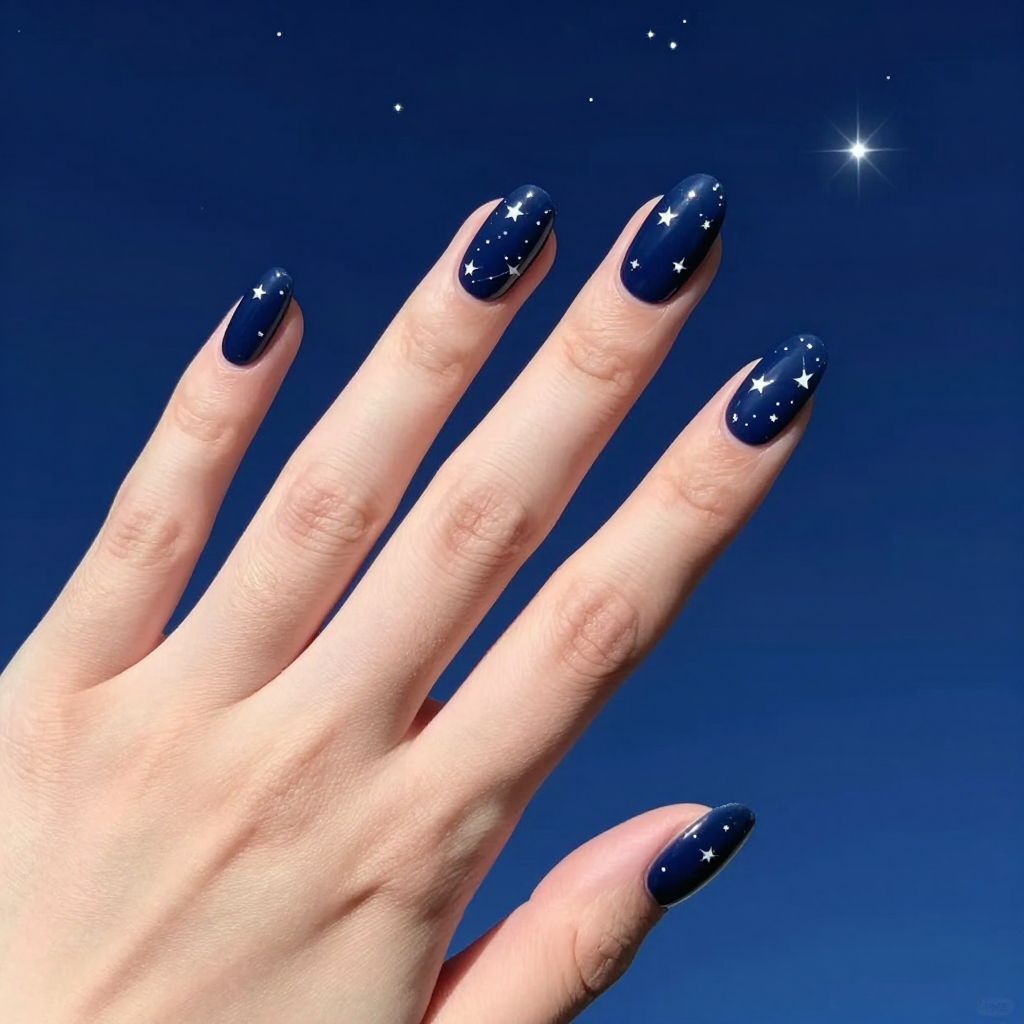 Navy Blue Nail Designs nail idea 9