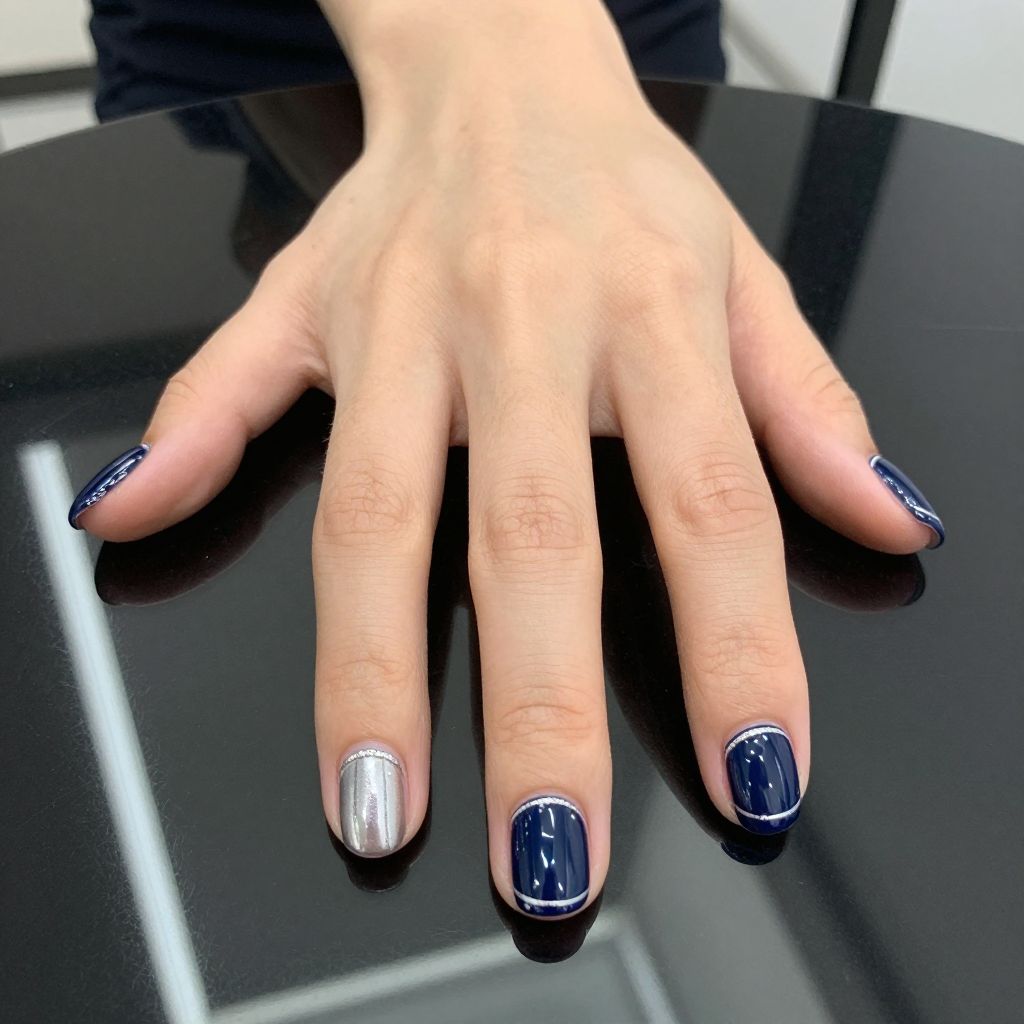 Navy Blue Nail Designs nail idea 7