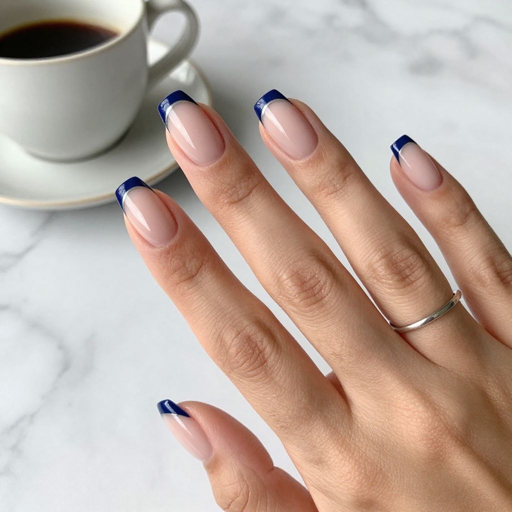 Navy French Tips