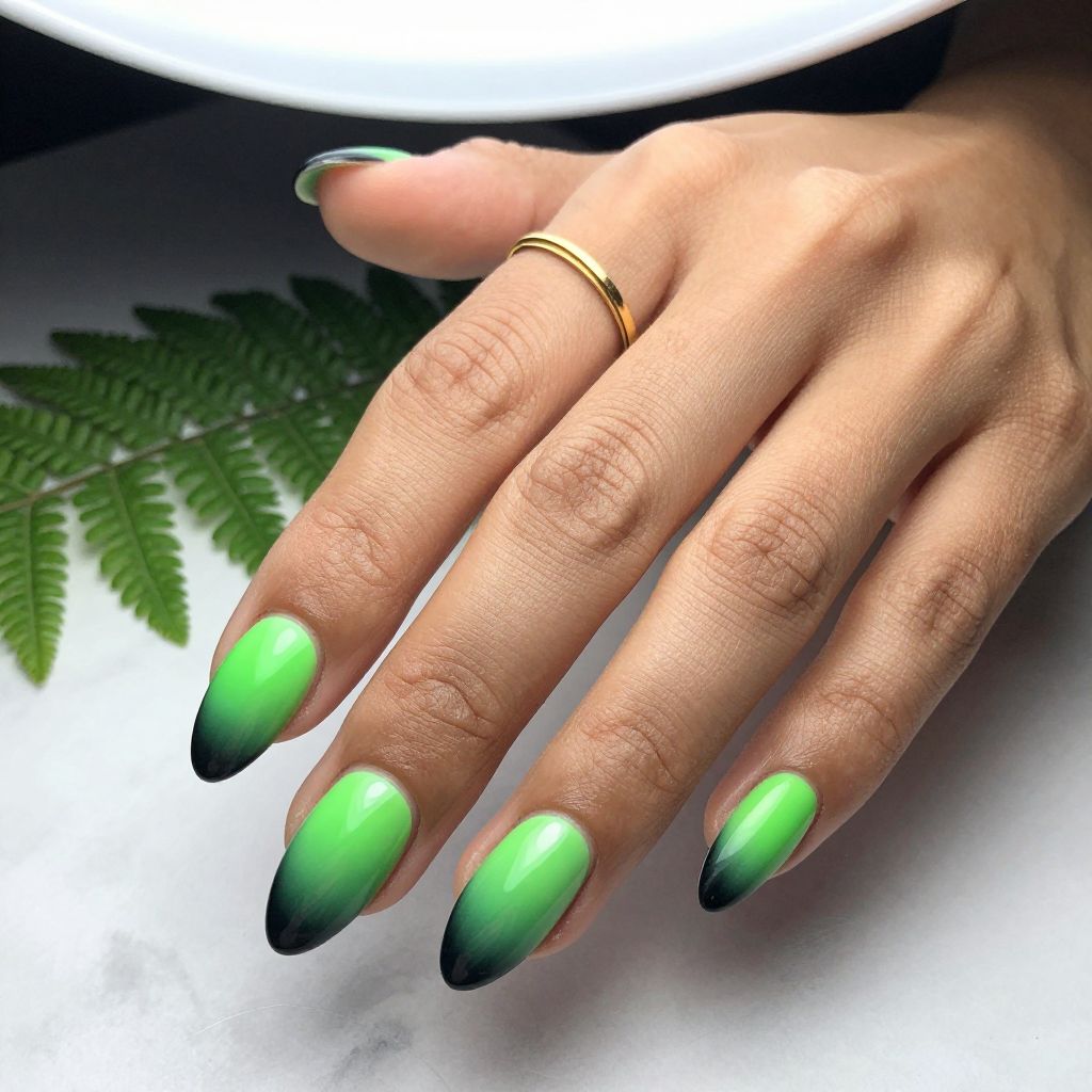 Neon Green with Ombré Fade to Black