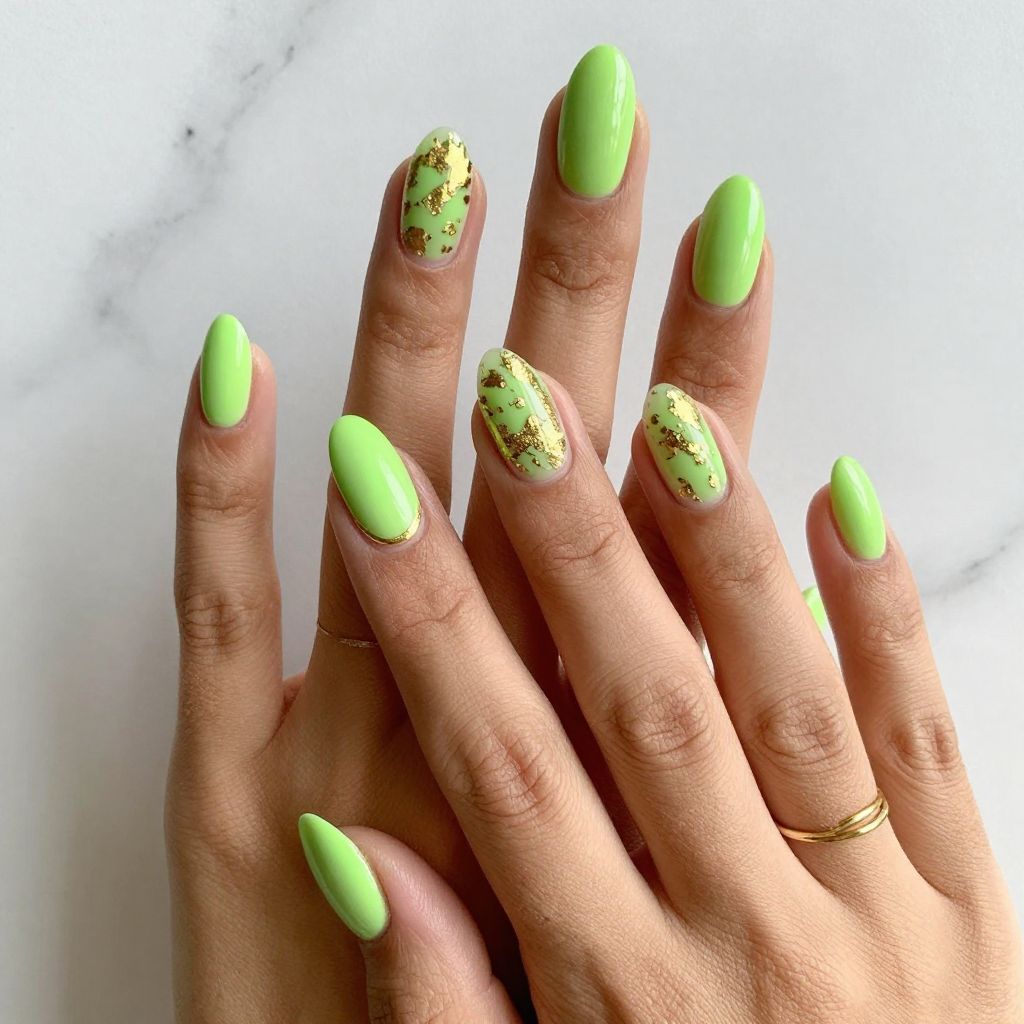 Neon Green with Gold Foil Accents