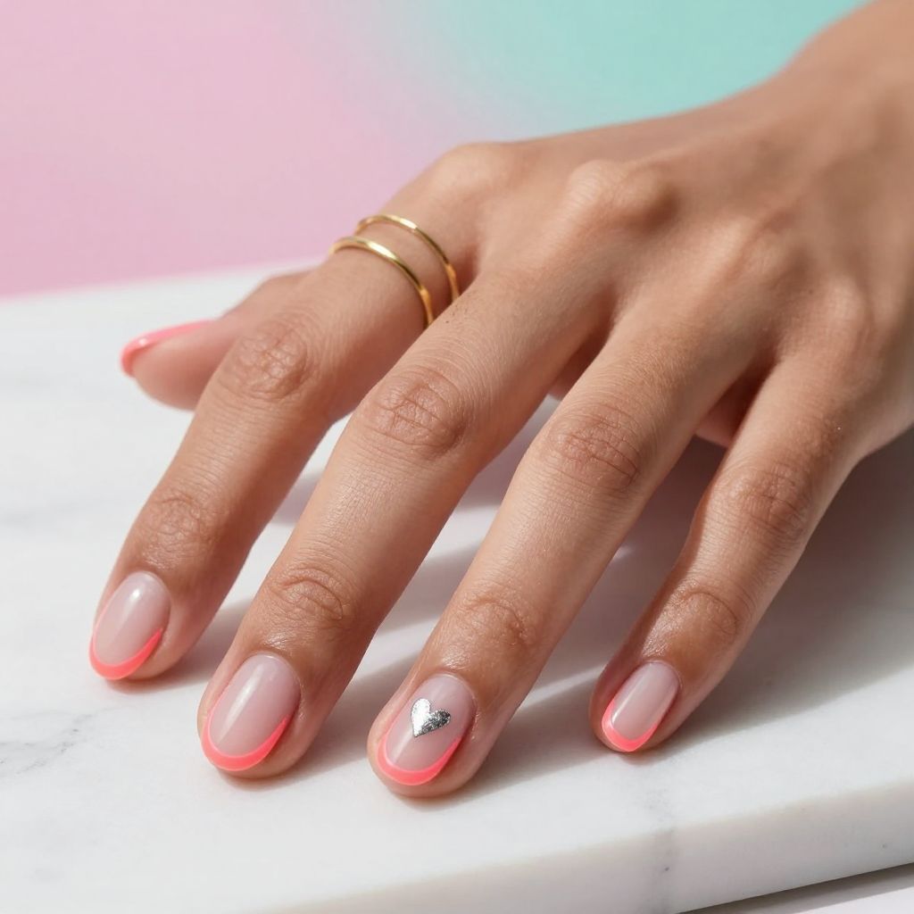 Neon Outline French nails