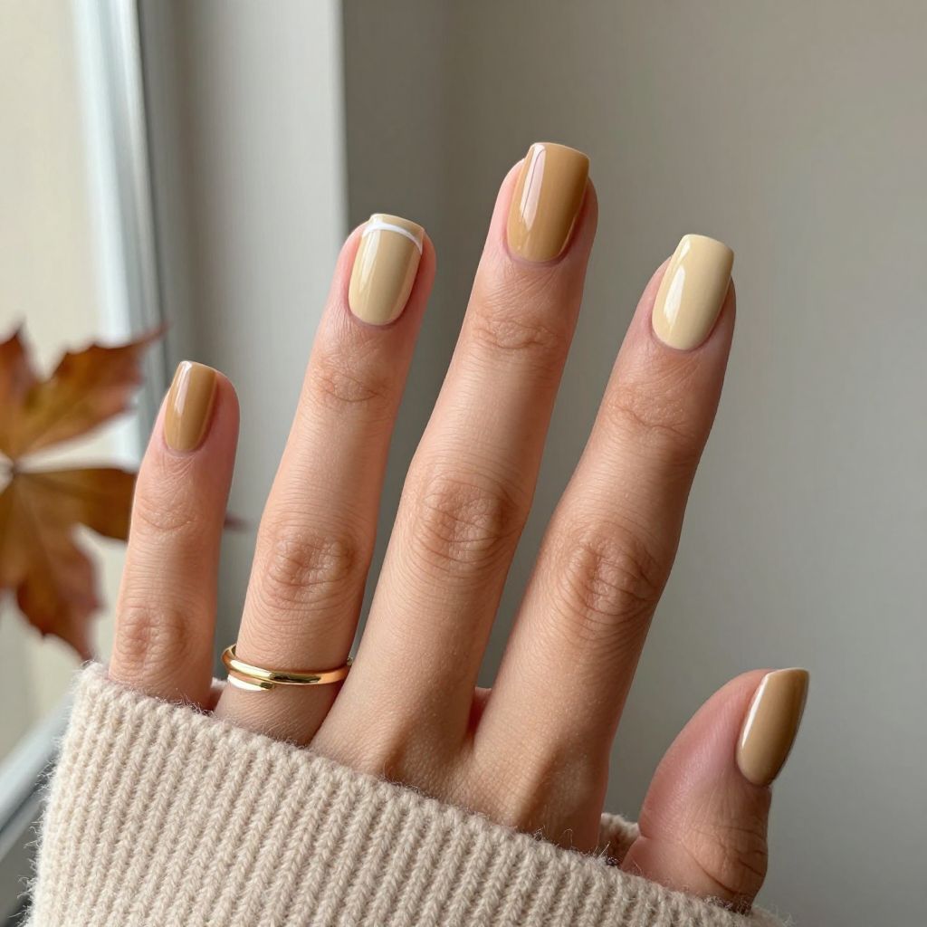 Camel Cream Square Nails