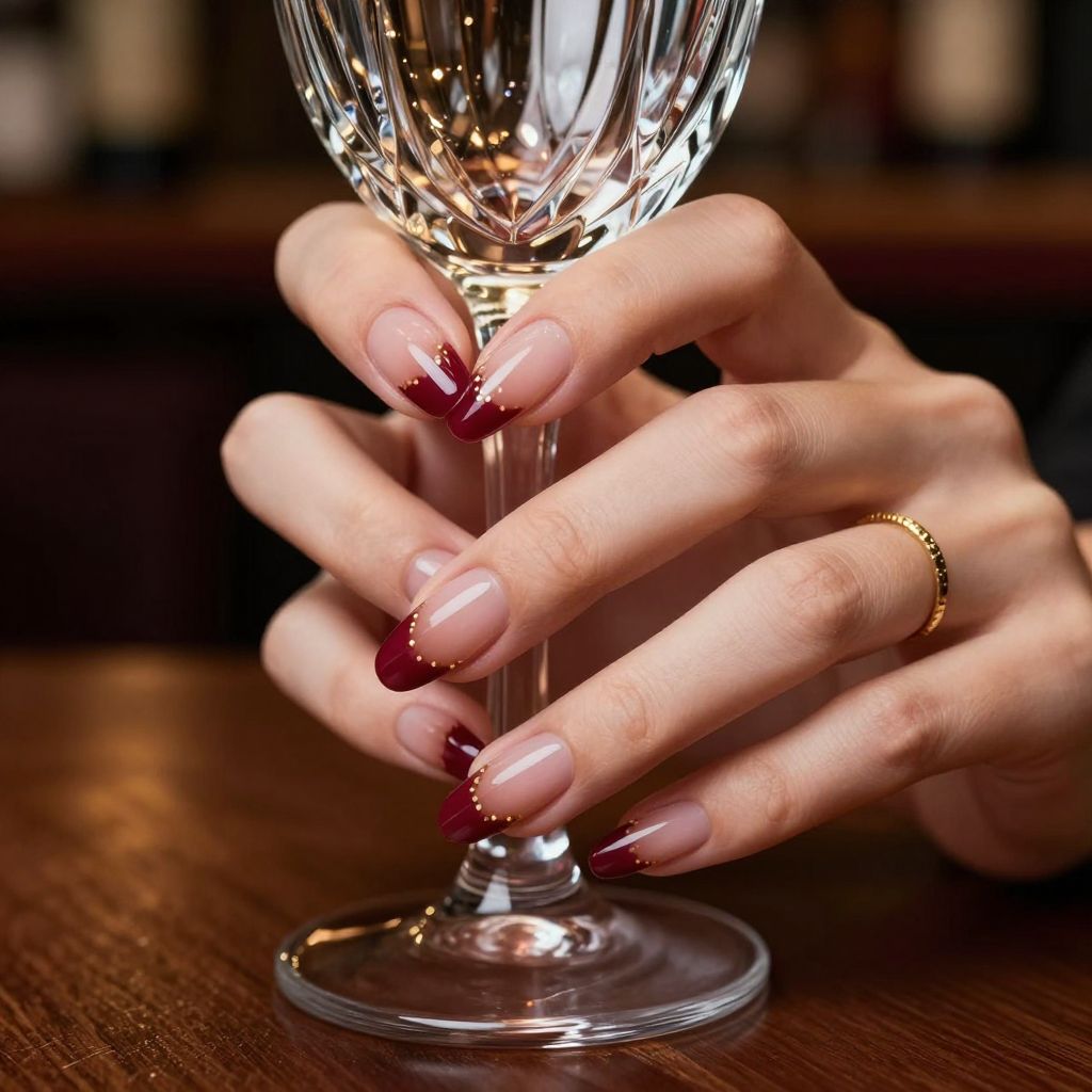 Wine Stain Tips nails