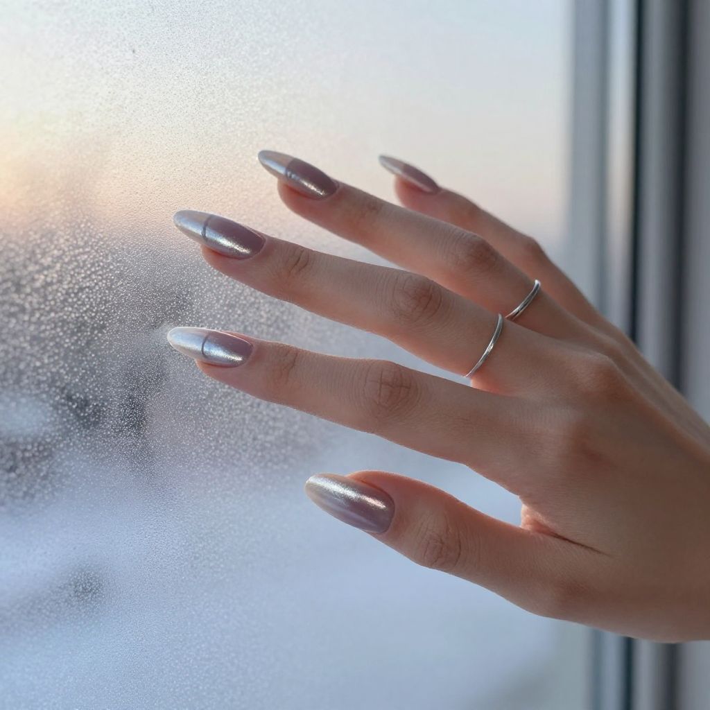 Frosty Mauve Gradient nails