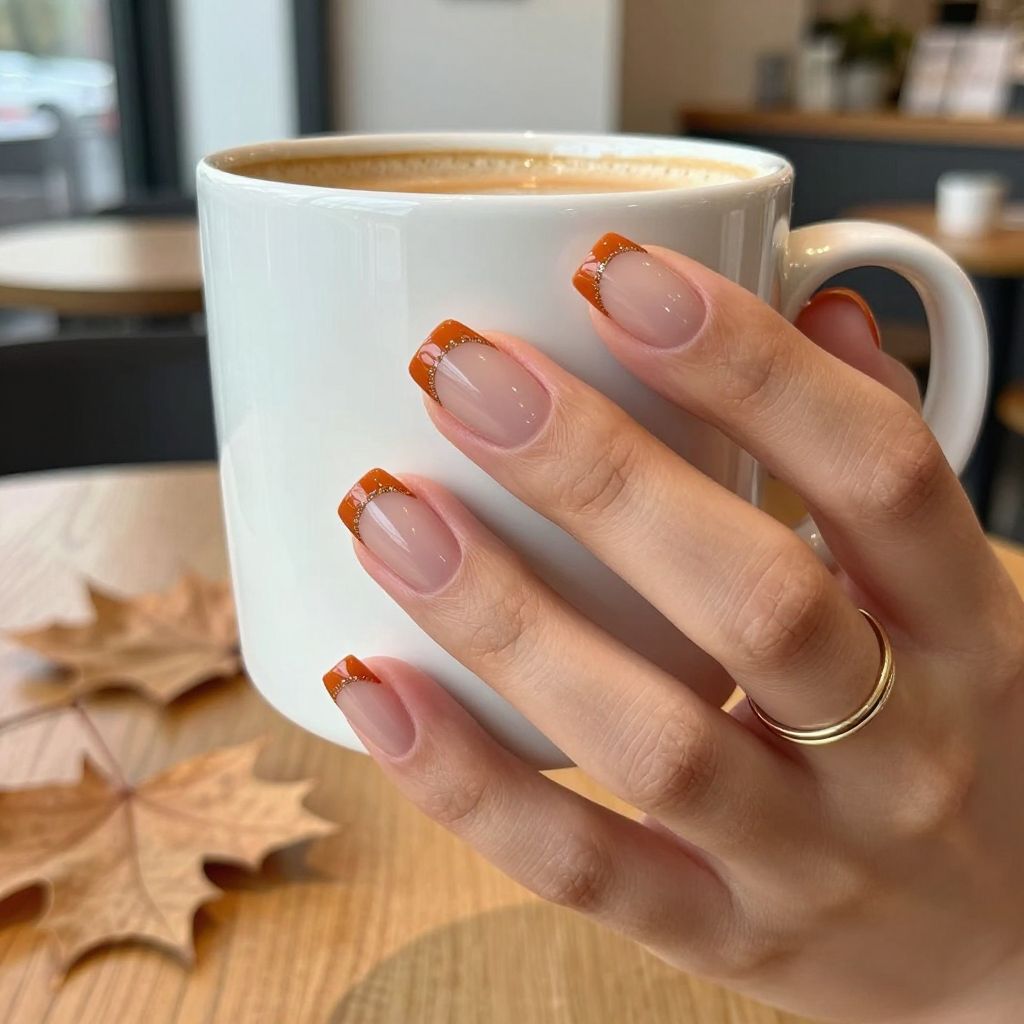 Burnt Orange French nails