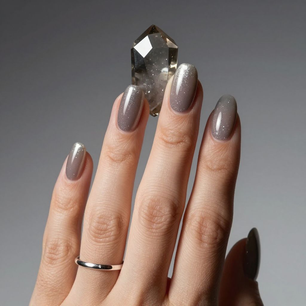 Smoky Quartz Glam nails