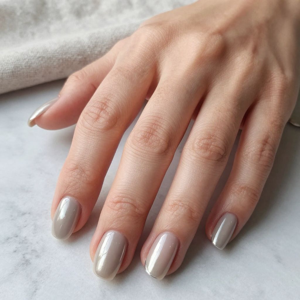 Cool Mushroom Nude with Chrome Glaze