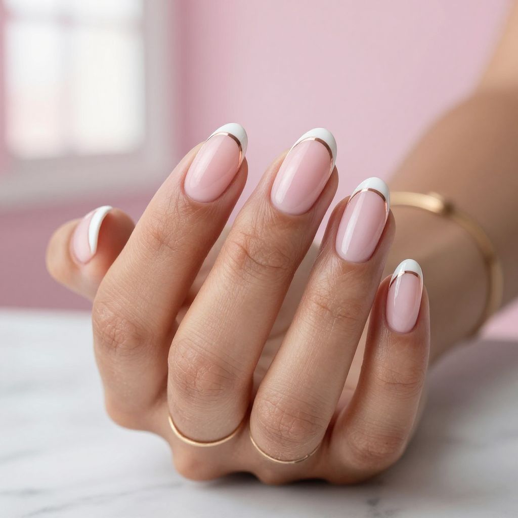 Soft Pink Nude with French Ombre Tip
