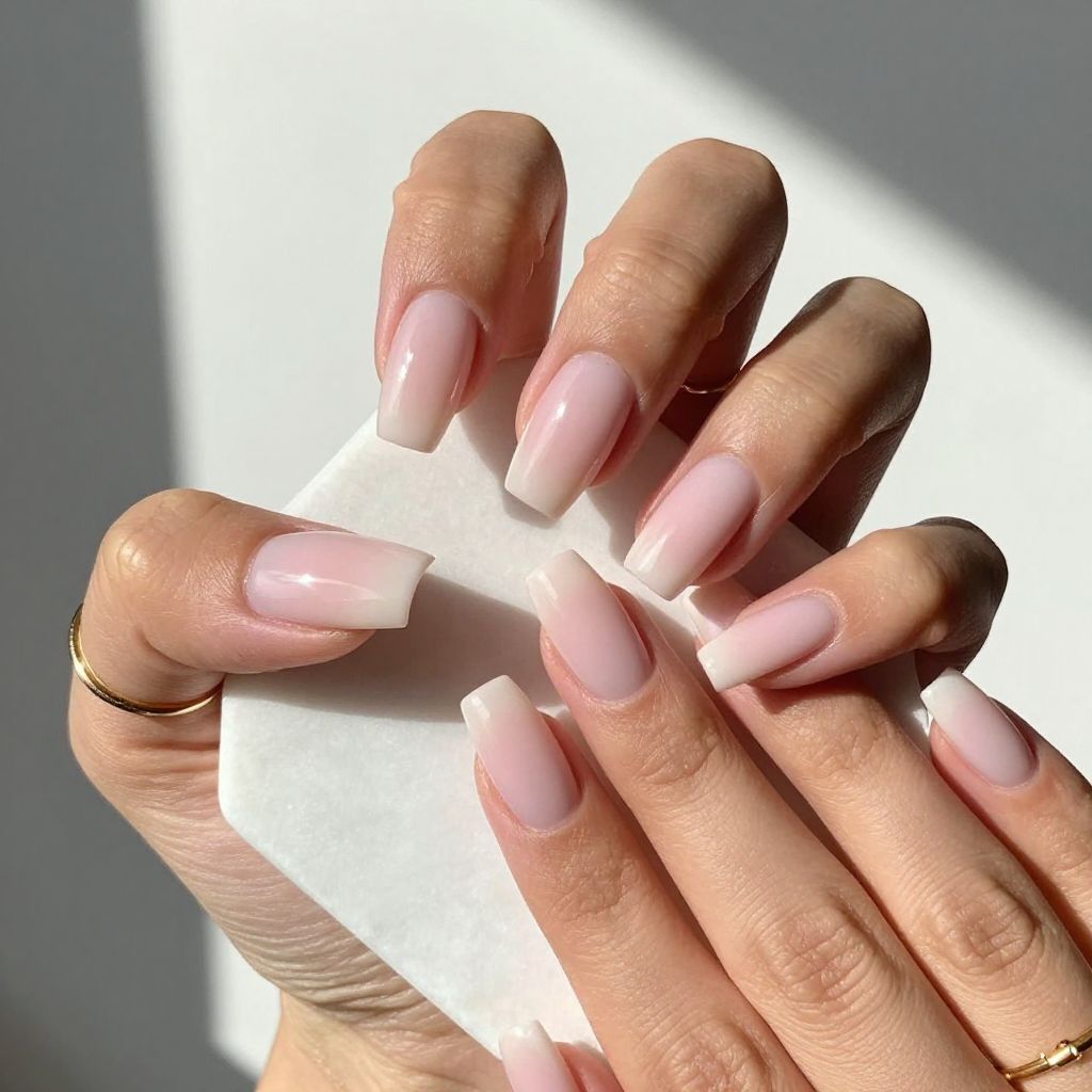 Pale Pink Nude with Ombre Gradient