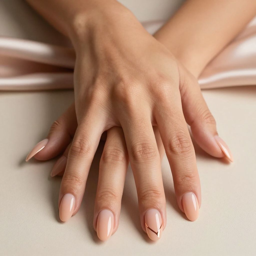 Peachy Nude with Negative Space Design