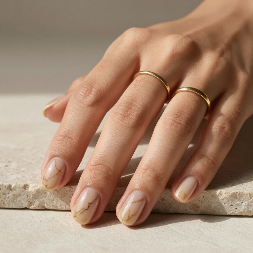 Warm Beige with Marble Veining