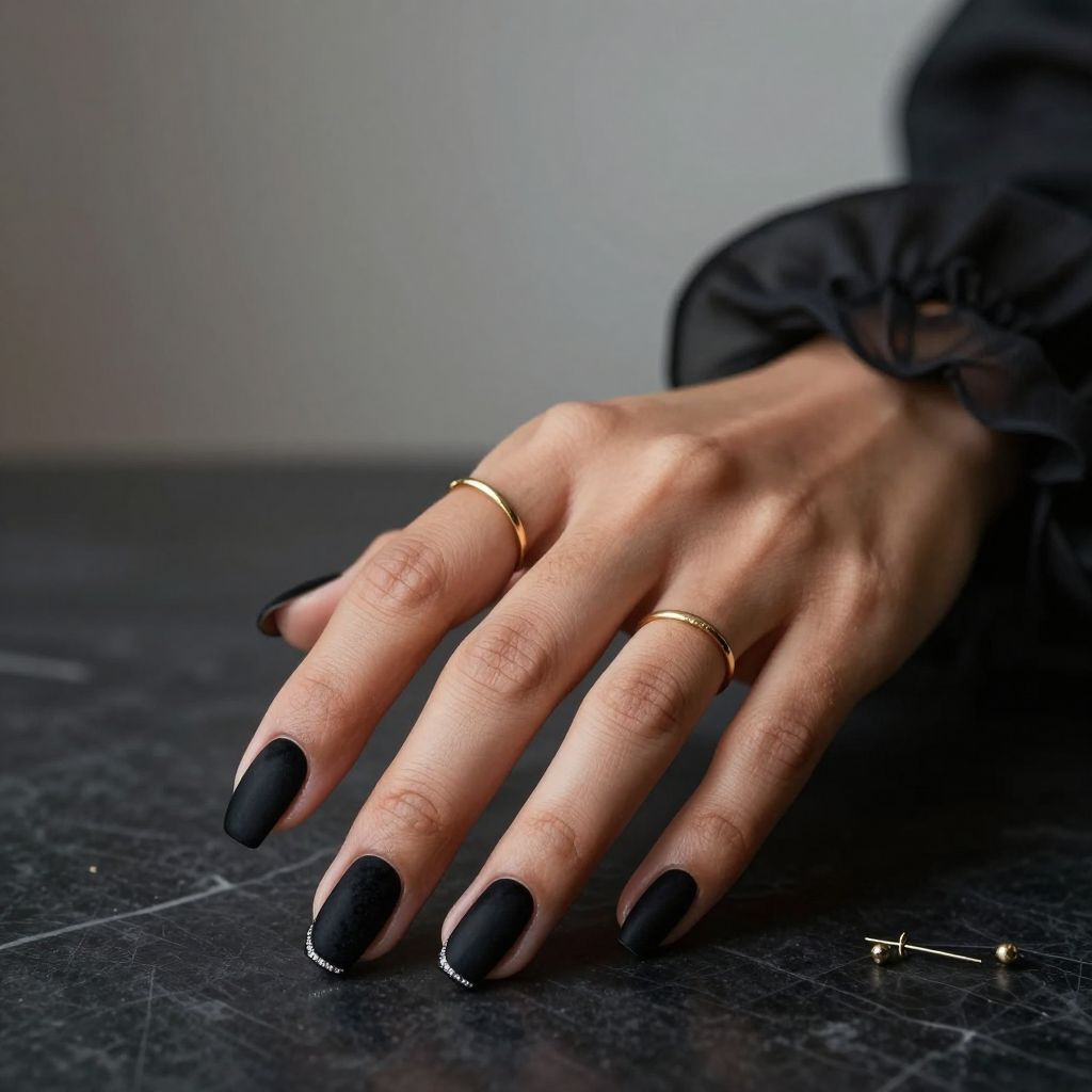 Black Velvet Coffin Nails