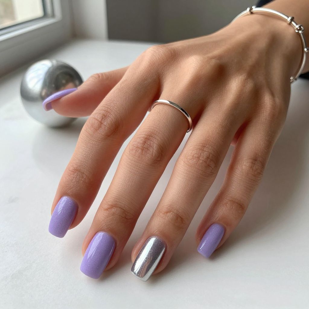 Frosted Lilac Square Nails