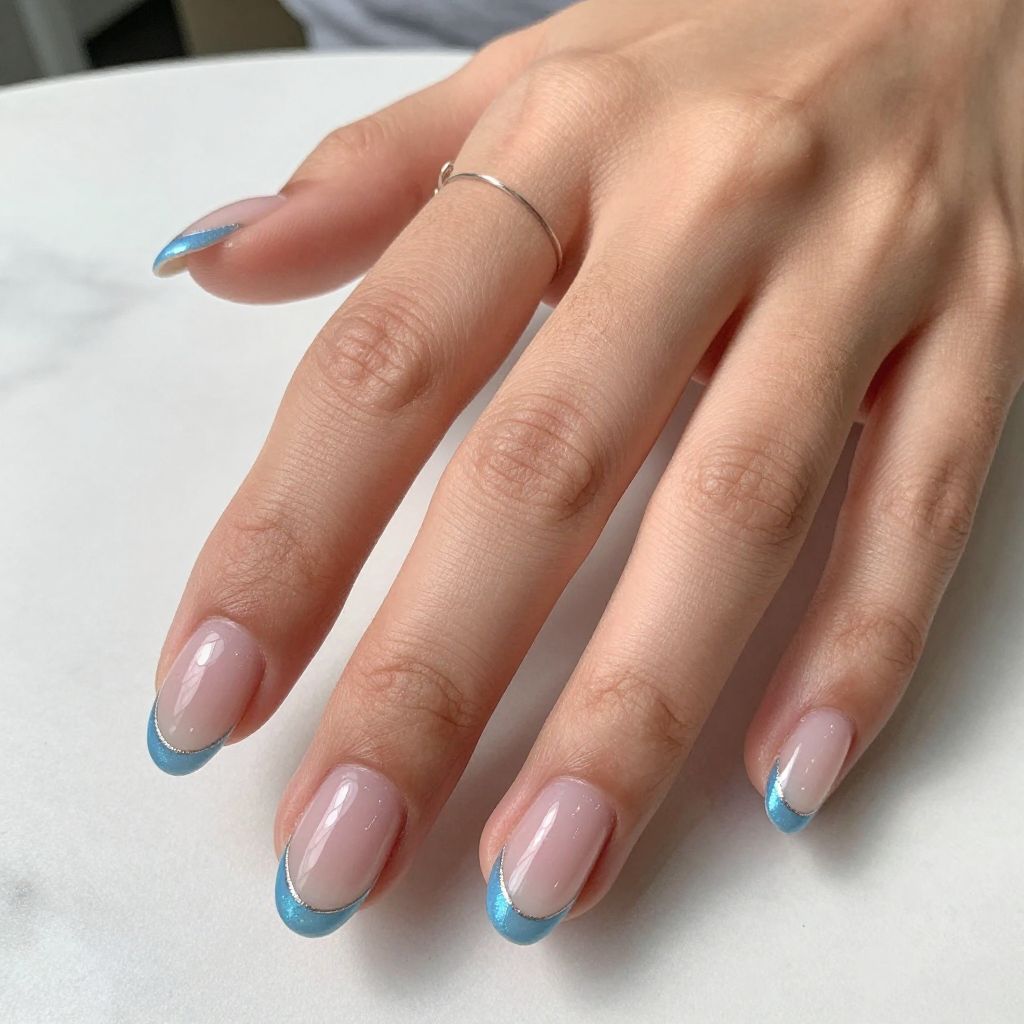 Ocean Nail Inspo - Sheer Sea Glass Tips