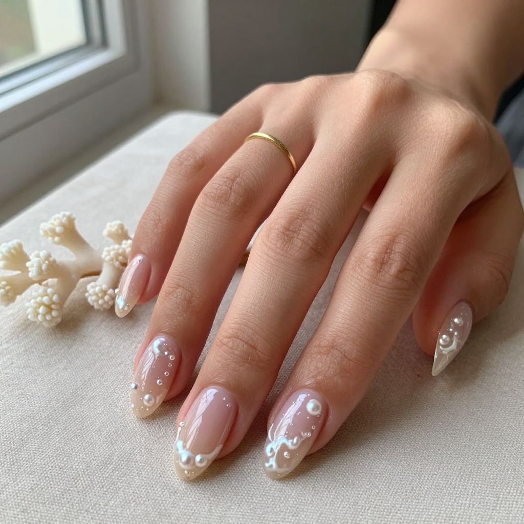 Ocean Nail Inspo - Pearl Shore Nails