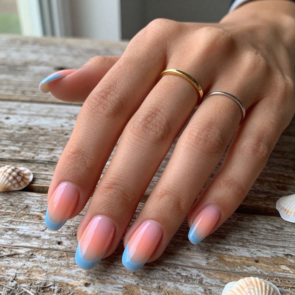 Ocean Nail Inspo - Sunset Over Water Blend