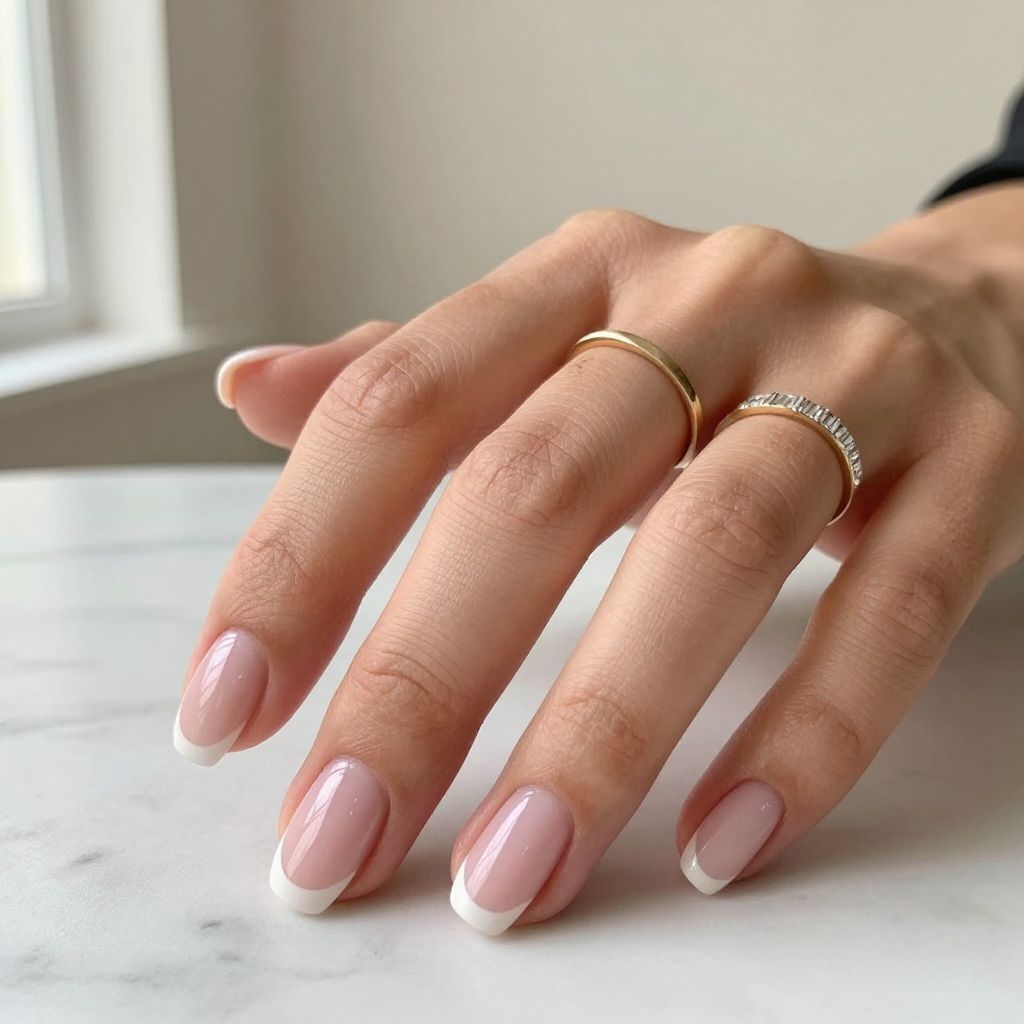 French manicure with ultra thin tips