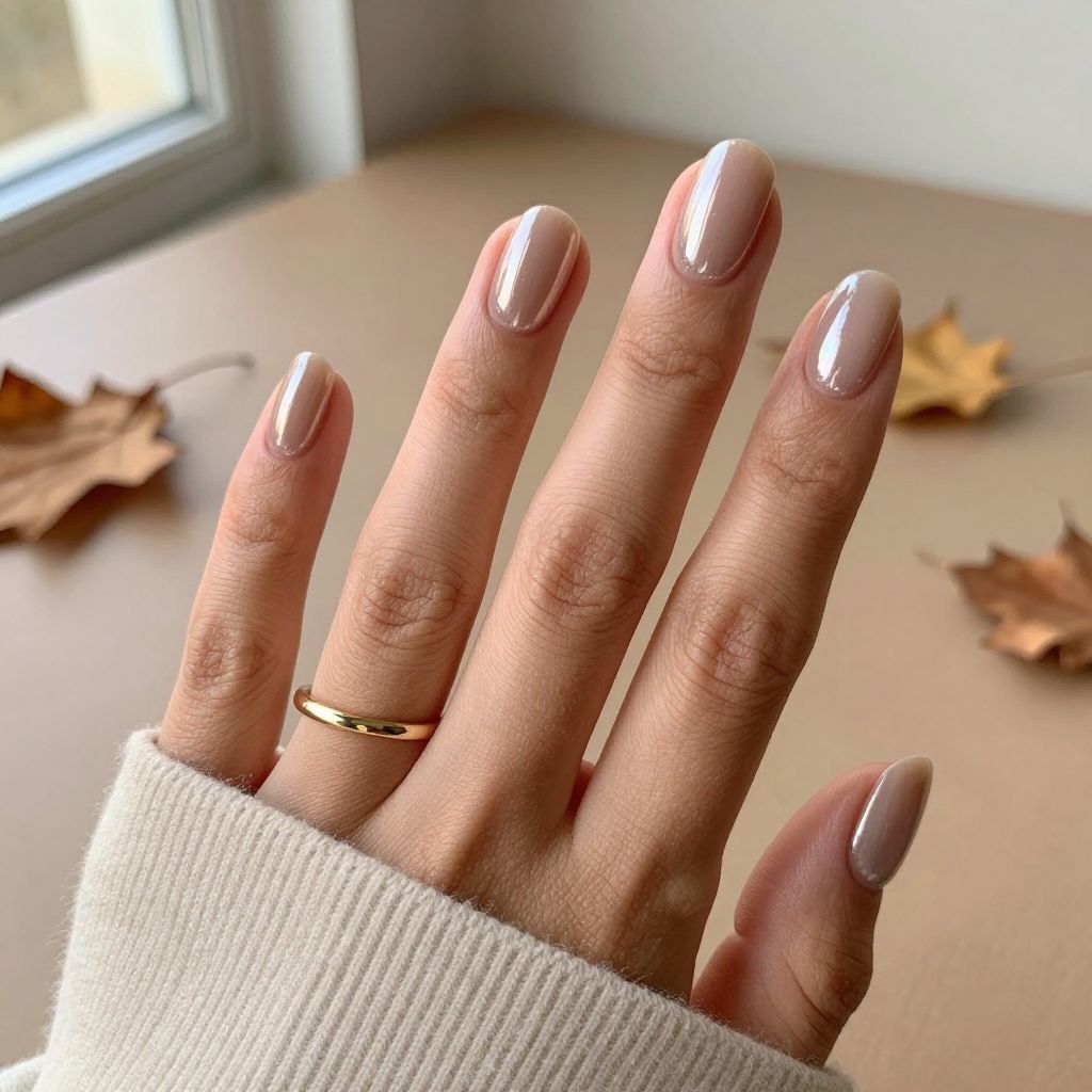 Cocoa chrome oval nails