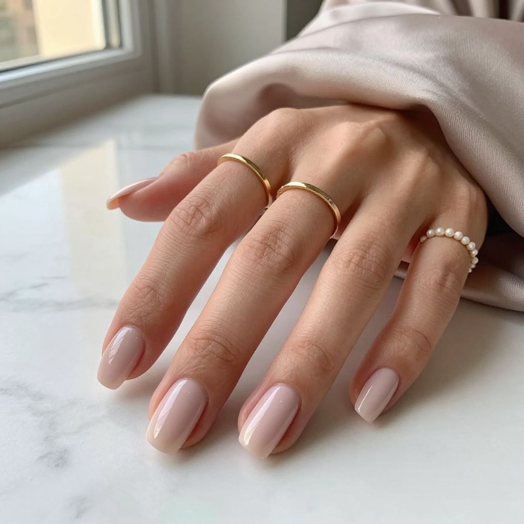 Pale rose squoval nails